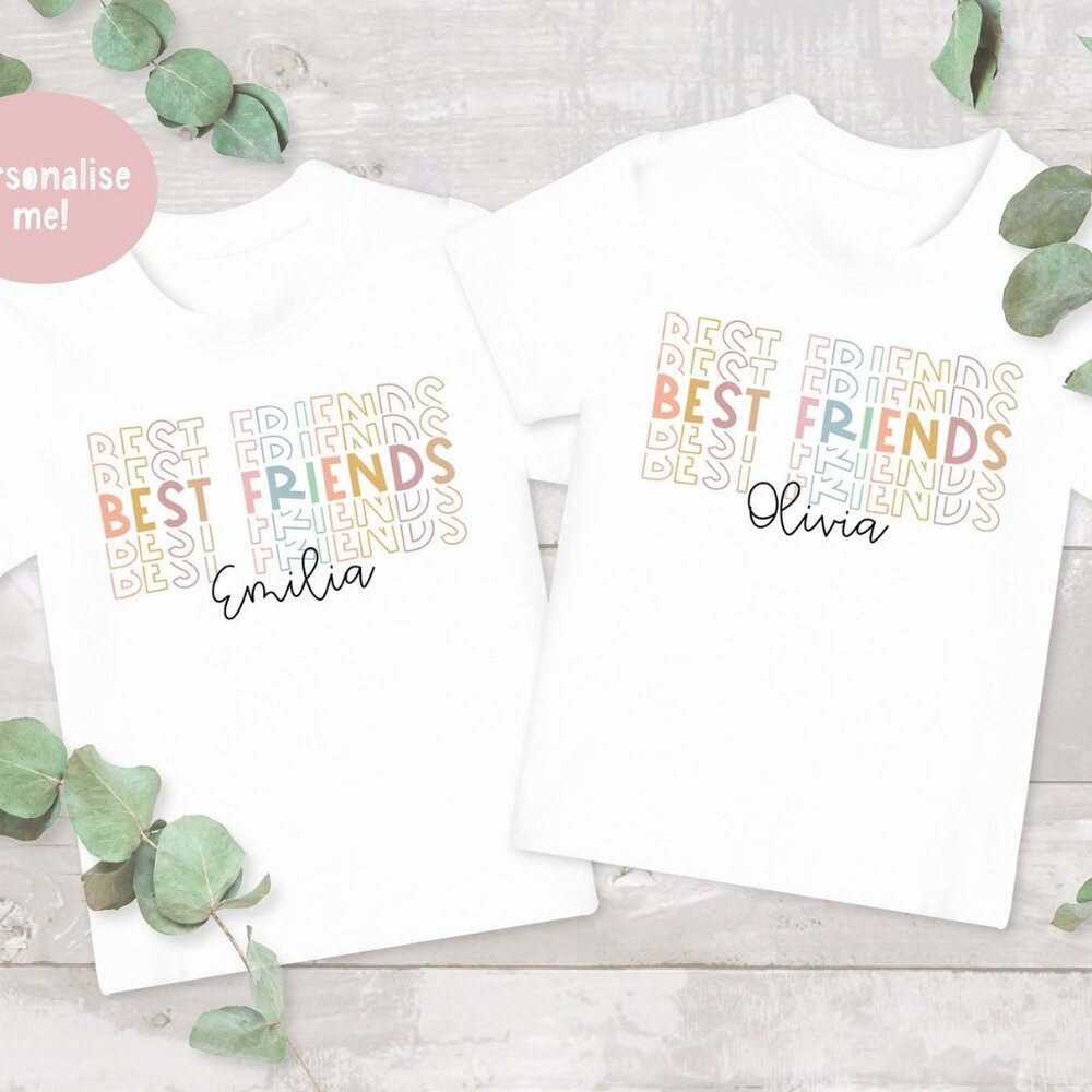 Girls Best Friends T-shirt, Personalised Name Friends T-shirt